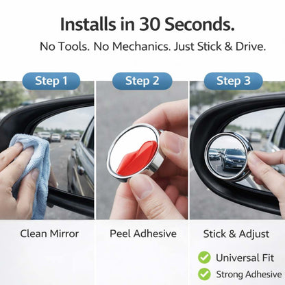 360° Wide View Blind Spot Mirror (2 pcs)